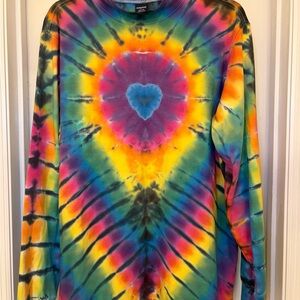 Lands End Mock Turtleneck Tie Dye Large 42-44 Long Sleeve multi-color